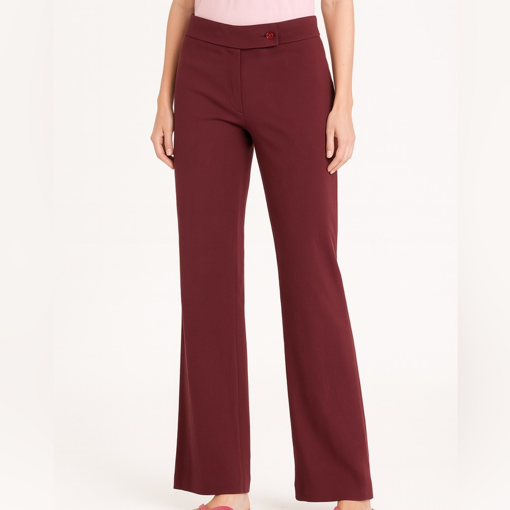 Wrapper Vintage Maroon Slacks 90s Y2K Mid Rise Straight Leg Dress Pants